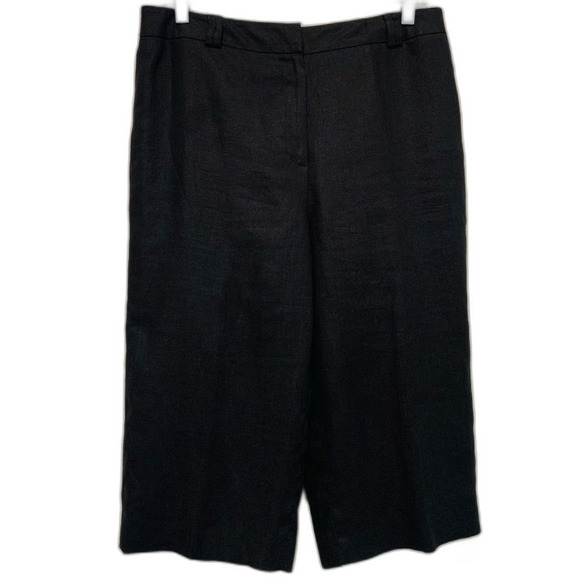 Talbots Vintage Black Irish  Linen Culottes Capri pants size 10 - Picture 1 of 7